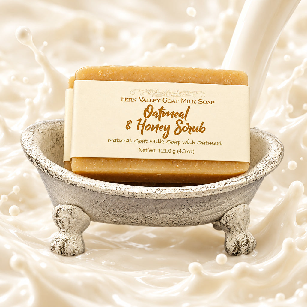 Natural Goat Milk Soap | Exfoliating Scrub | Oatmeal & Honey