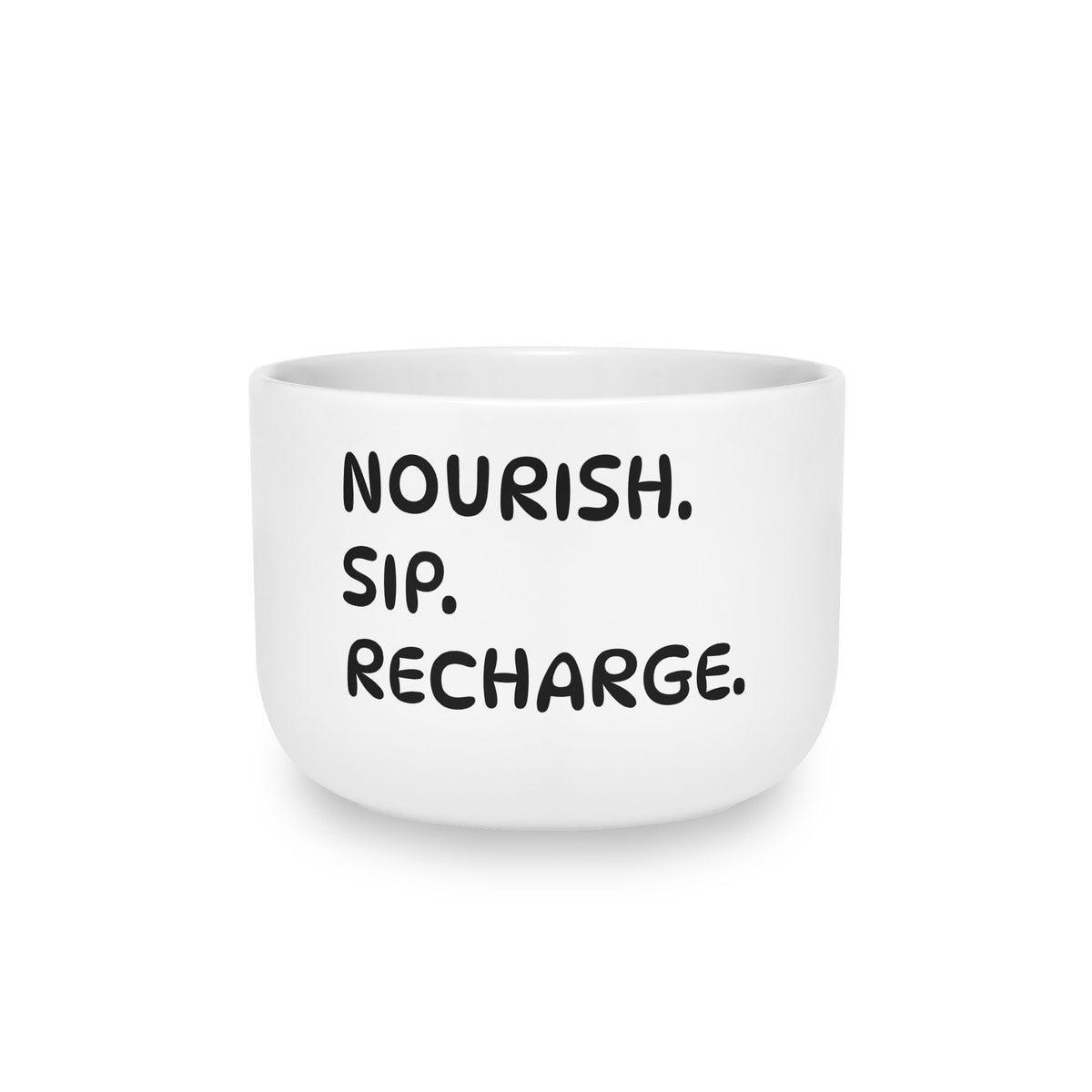 Nourish. Sip. Recharge. | 25oz Ceramic Latte Mug with Ergonomic C-Handle