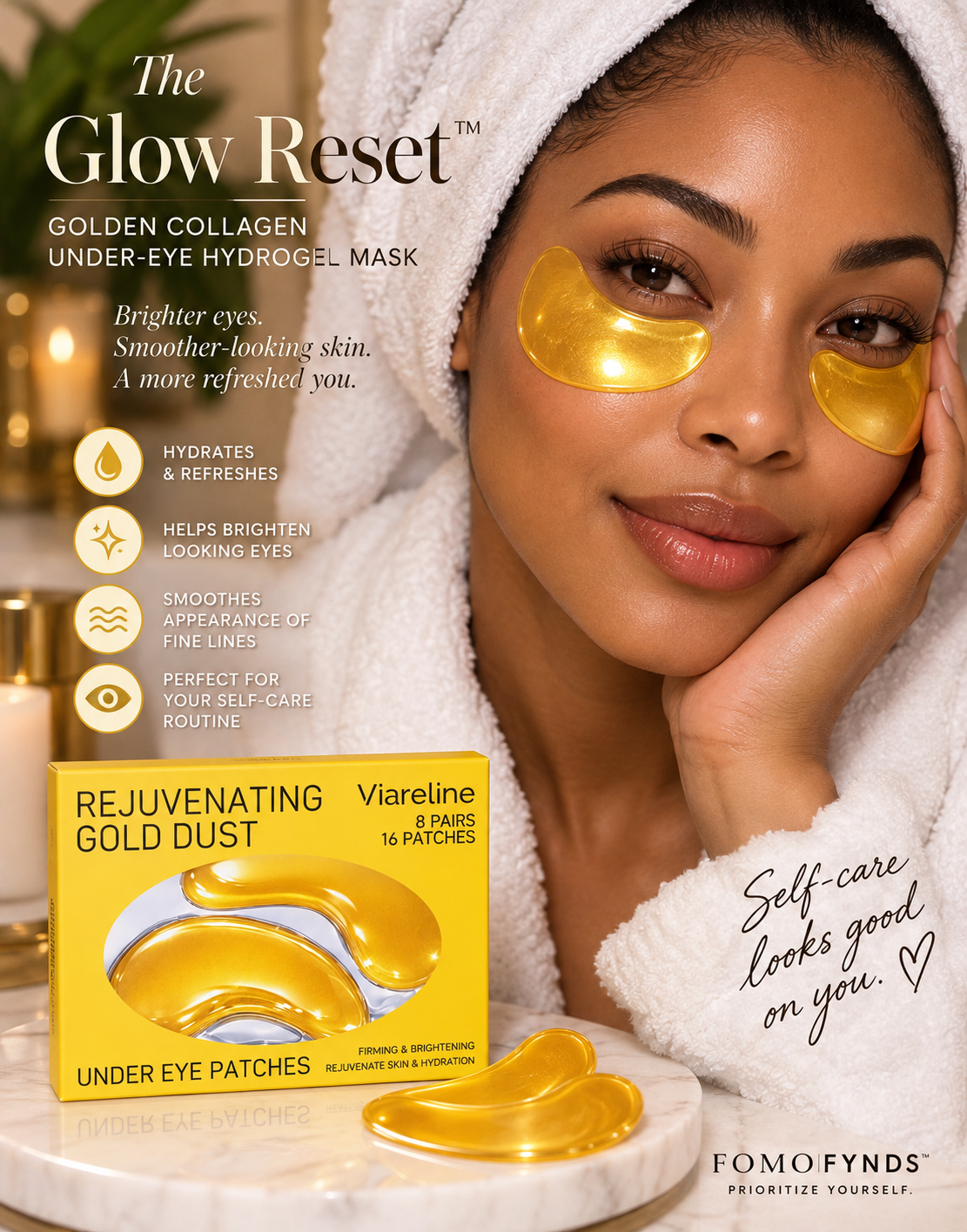 The Glow Reset™ | Golden Collagen Under-Eye Hydrogel Mask
