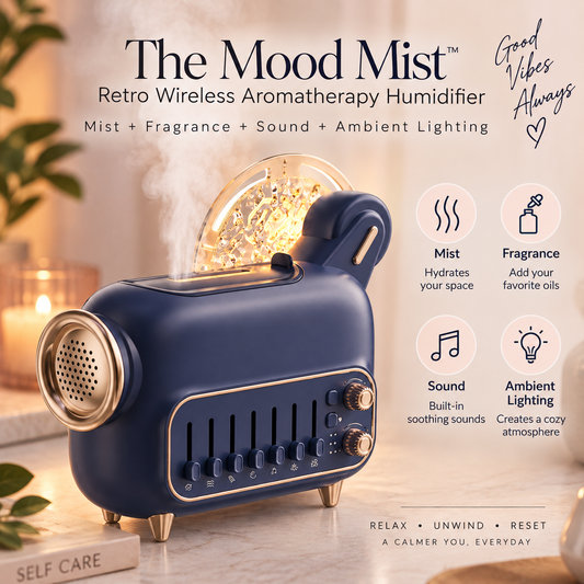 The Mood Mist™ | Retro Wireless Aromatherapy Humidifier Mist + Fragrance + Sound + Ambient Lighting