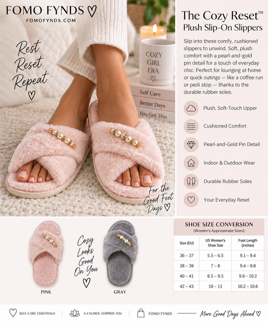 The Cozy Reset™ | Plush Cushioned Slip-On Slippers