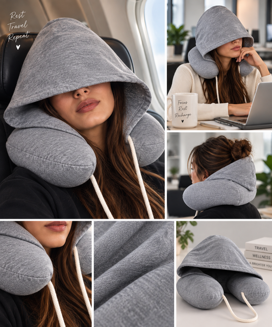 The Snooze Hood™ | Hooded Travel Neck Pillow