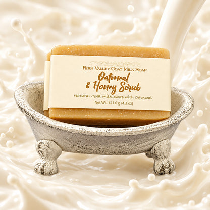 Natural Goat Milk Soap | Exfoliating Scrub | Oatmeal & Honey