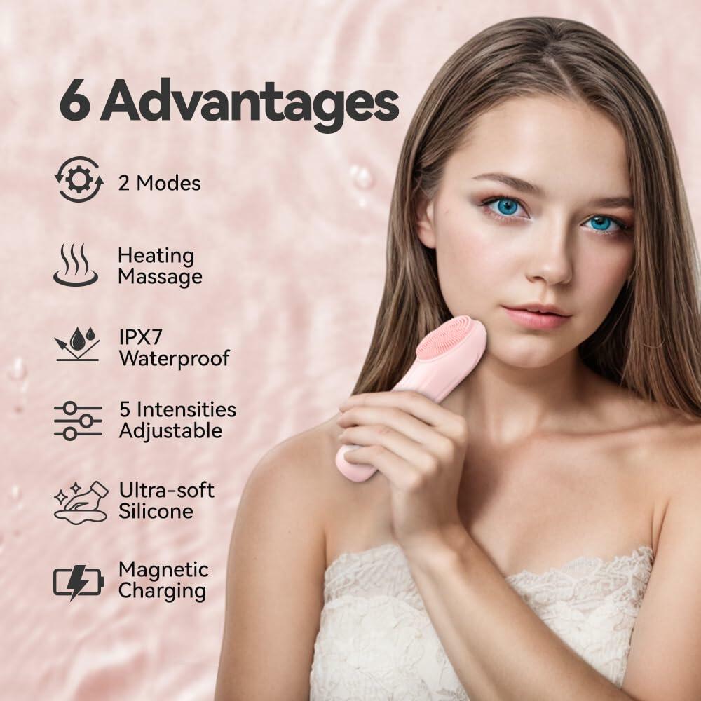 The Fresh Face Reset™ | Silicone Sonic Facial Cleansing Brush | 5 Intensity Levels + Warming Function
