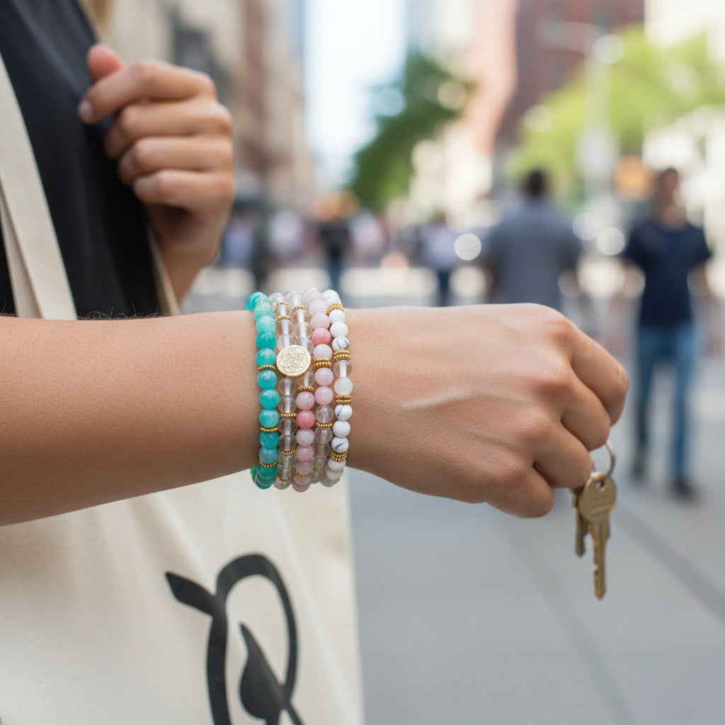 The Reset Stack™ |Stress Relief 4-Piece Natural Stone Bracelet Set