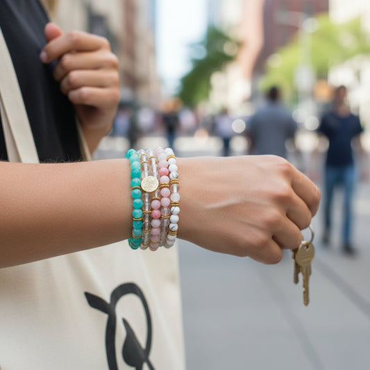 The Reset Stack™ |Stress Relief 4-Piece Natural Stone Bracelet Set