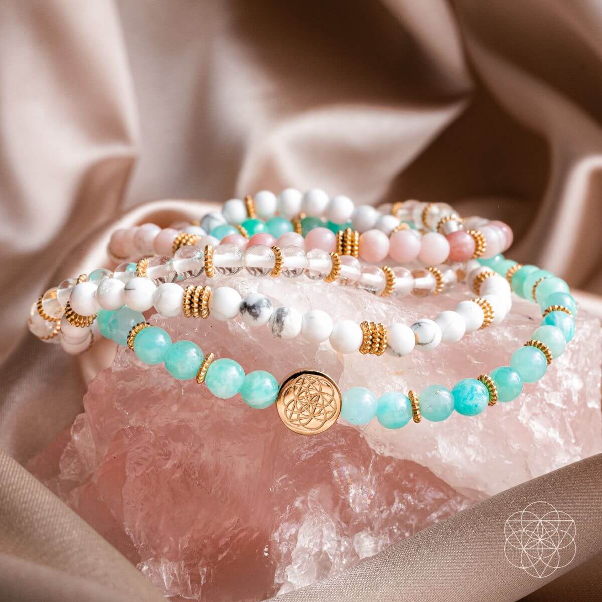The Reset Stack™ |Stress Relief 4-Piece Natural Stone Bracelet Set