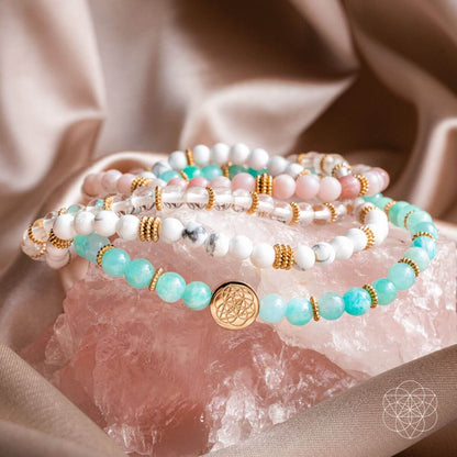 The Reset Stack™ |Stress Relief 4-Piece Natural Stone Bracelet Set